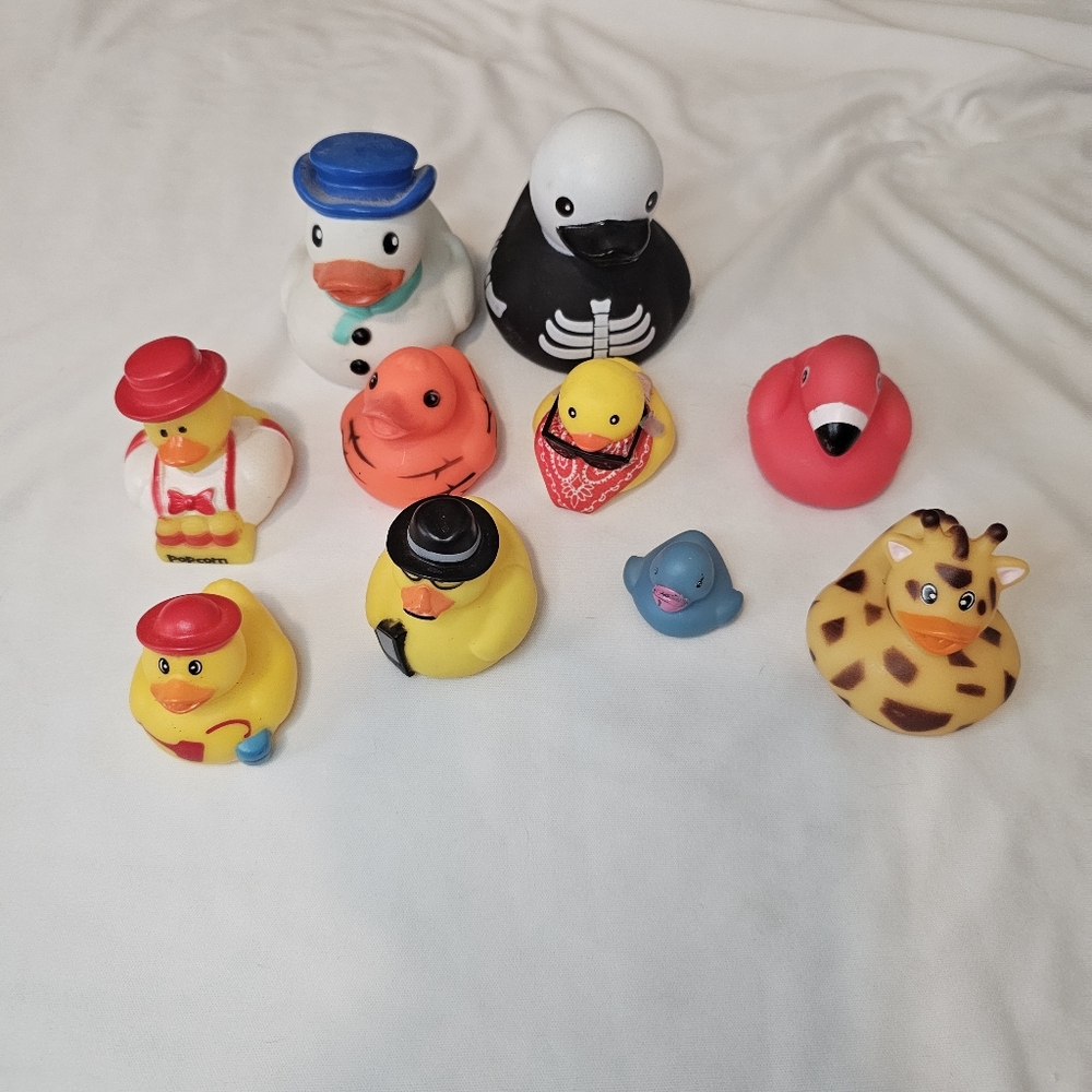 Assorted Rubber Duck Toy Set - Multicolor Lot Of 10